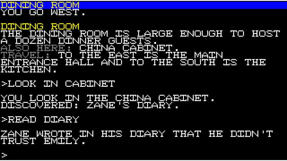 Ozapell Mystery Text Adventure Screenshot