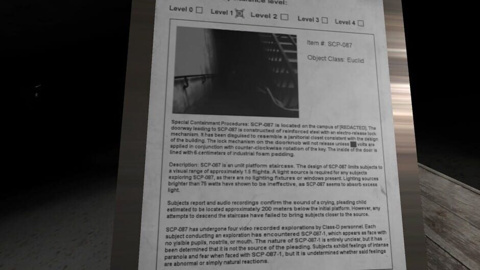 VR Quest: SCP-087 Screenshot