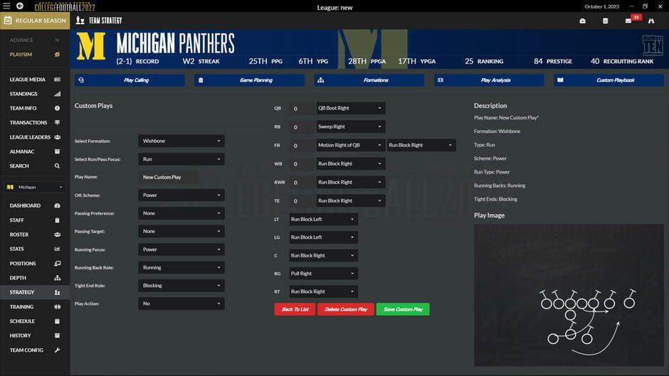 Draft Day Sports: College Football 2022 Screenshot